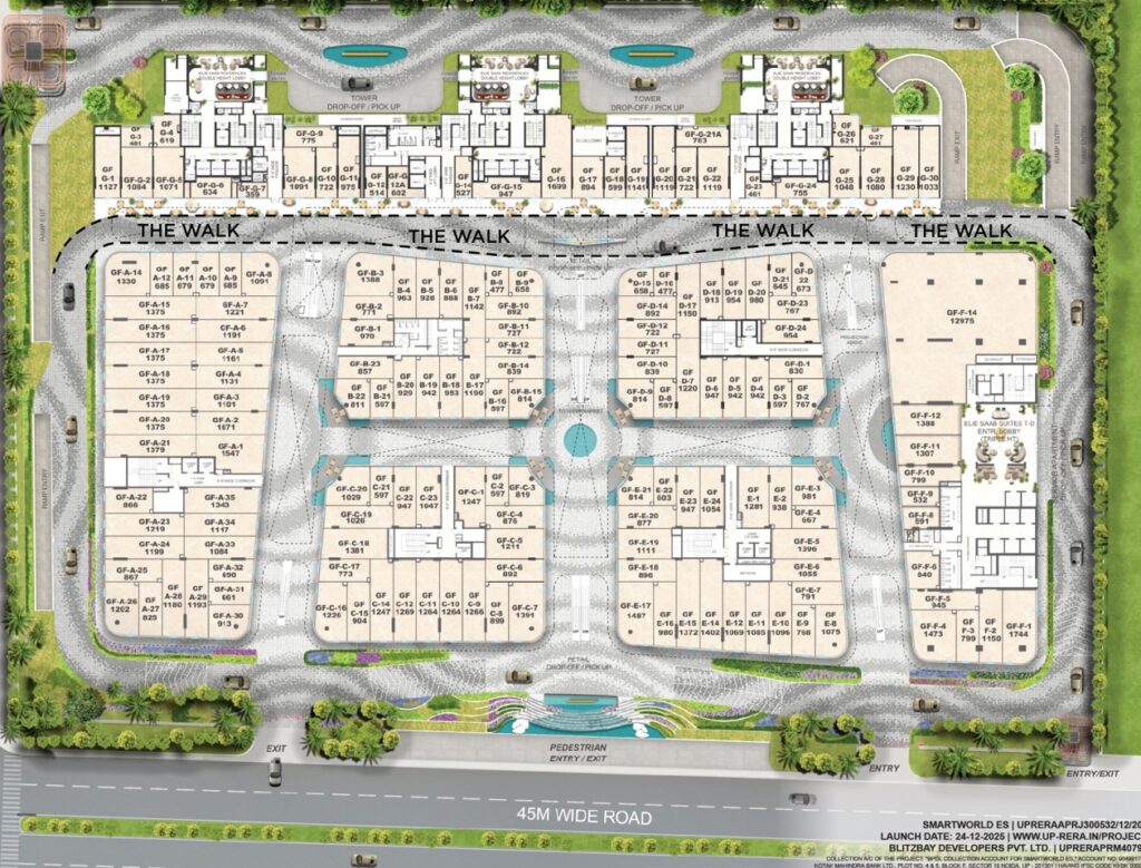 Smartworld Le Courtyard Layout | Noble Nest Reality